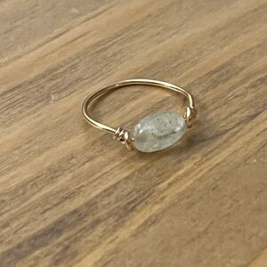 Aquamarine Gemstone Gold women’s Ring Handmade